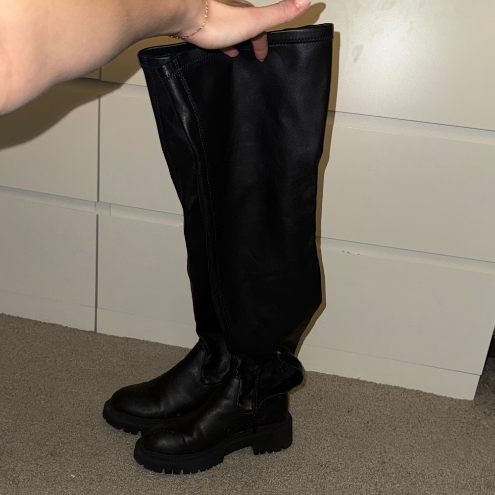 Leather over the knee boots